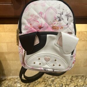 Betsey Johnson Floral Dog Face Mini Backpack